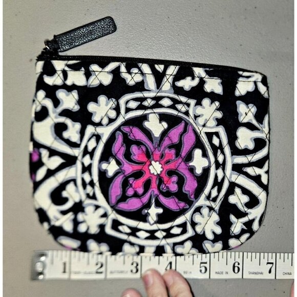Vera Bradley Makeup Bag Zip Closure 7X5 Scroll Medallion Purple Black White NEW - Picture 6 of 11